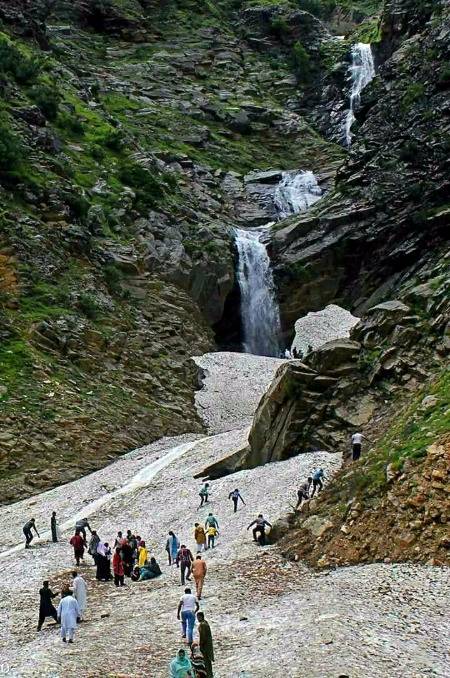 Beautiful waterfall on the way to lulusar lake,naran