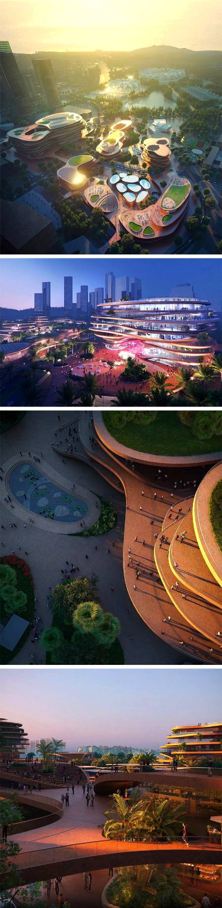 Sustainable terraces create the largest interconnecting community living room.