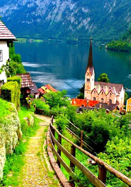 Lake village hallstatt,austria