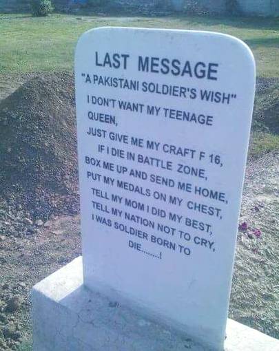 A Pakistani Soldier's Wish
