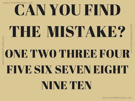 Find the Mistake below