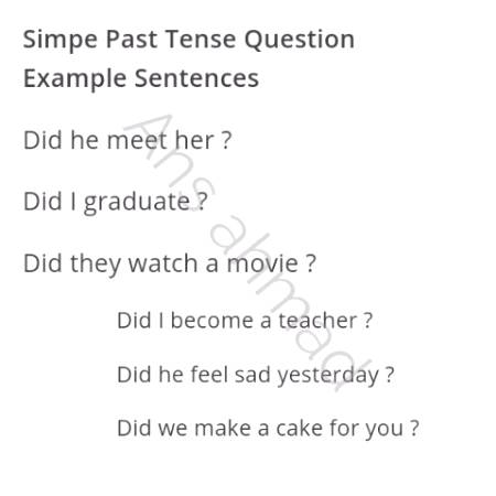 Yaha past indefinite ko interrogative bnanay ka method ha , Apni copy pr likh k practice kro , kuch pochna hwa to mujhy btana ...