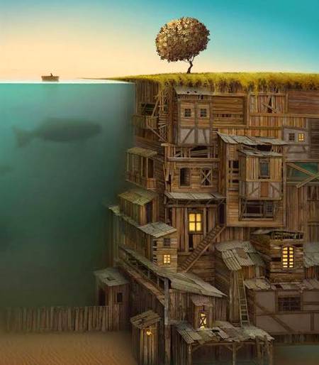 Dream world painting by jecek yerka
