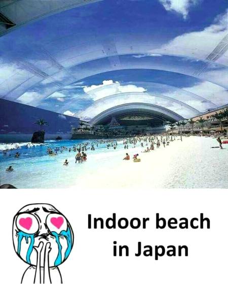 Indoor beach in japan.. Insan ka khud ka banaya howa beautiful beach