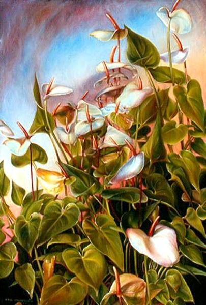 1 hidden face in flowers