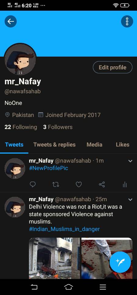 Twitter pr follow kro yr tars khao xD 3 followers hn