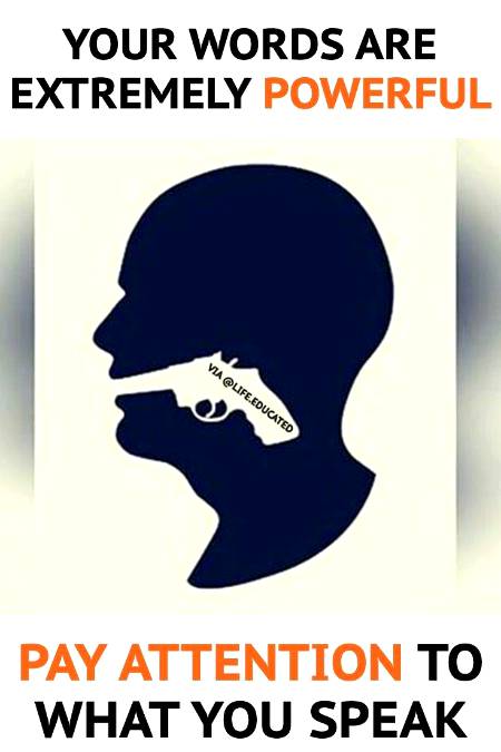 Your words are powerful most people don't understand. Not only they affect the people around you,they also affect yourself. You r the first person who can hear your words,make sure this impact is positive.