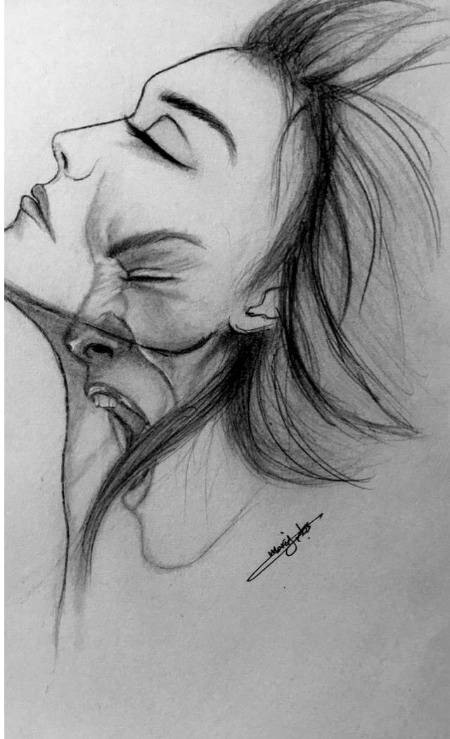 Invisible wounds....Image represents A girl who had hard childhood. Her parents were abusing her.