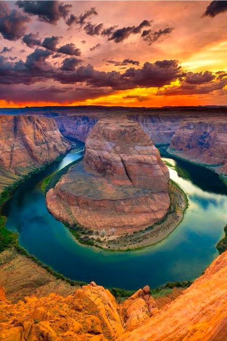 Sunset Over Horseshoe Bend,Arizona