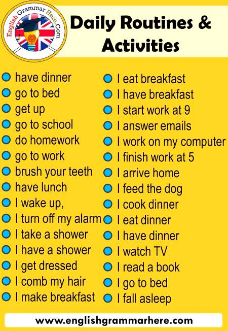 Daily Routines in English 👍✌