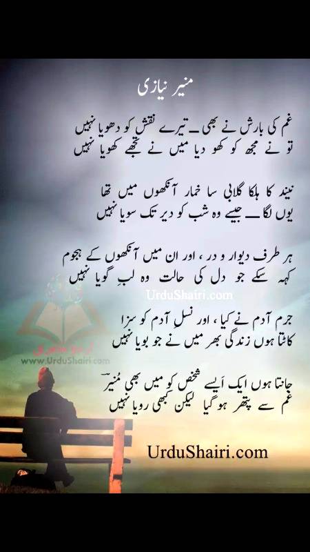 غم کی بارش نے بھی  تیرے نقش کو دھویا نہیں
تو نے مجھ کو کھو دیا  میں نے تجھے کھویا نہیں