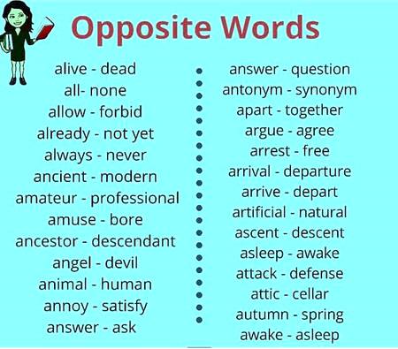 Opposite words...