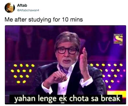 Me after stadying for 10 mins