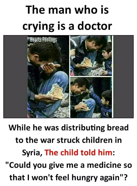 In the pic a doctor is crying.