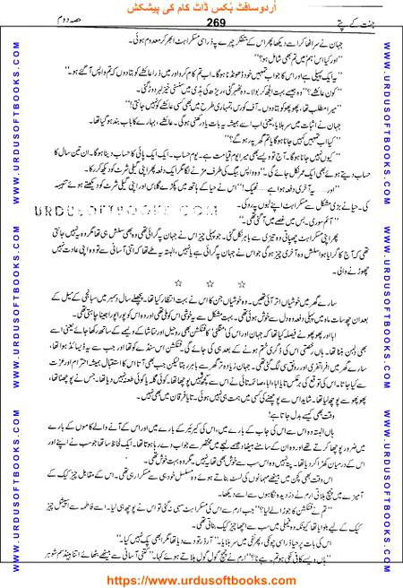 Title = Jannat kay patay.
Writer = Nimra Ahmed.
Part = 2
Page = 269