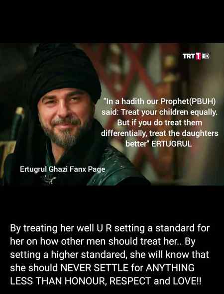 Set a high standard for  daughter's