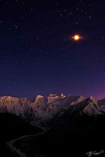 Malubiting peak with miar glacier ,karakuram Pakistan