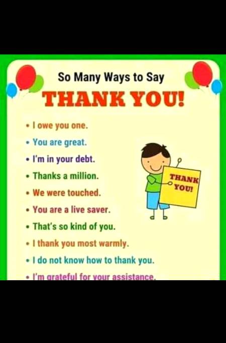 So many ways to say Thank you...
