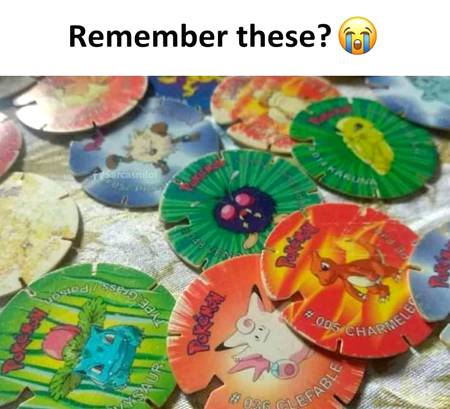 It's part of childhood
I loved to buy snacks to eat and find these things we called it "tasos". I played a lot🙃