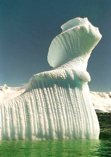 Spiral iceberg in antarctica