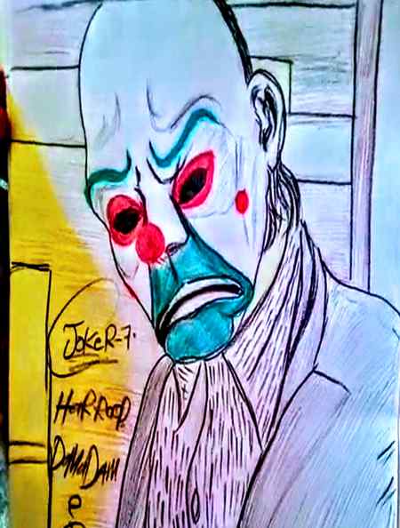 New Art  hi friends I'm joker 🎭my new art painting like follow to follow me AP sub ko Kam bhi AP ga .