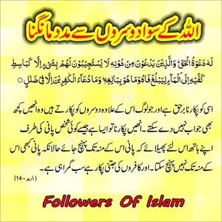 اللہ کے سوا دوسروں سے مددمانگنا