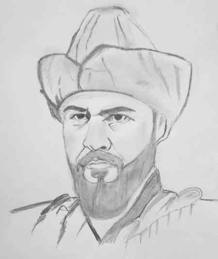 Who is he ?anyone can guess 
  My drawing😇😇