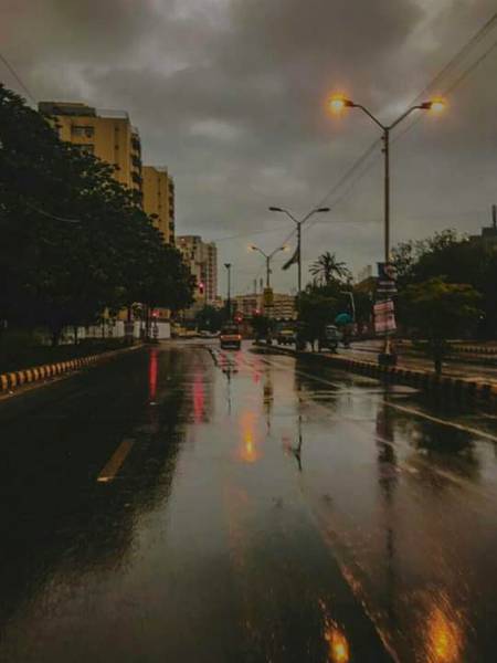Beautiful view karachi during rain