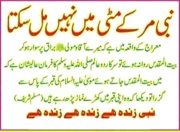 سب انبیا اپنی قبروں میں زندہ ہیں
