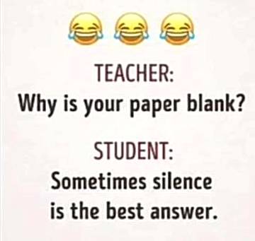 sometimes silence is best ans hahhaa