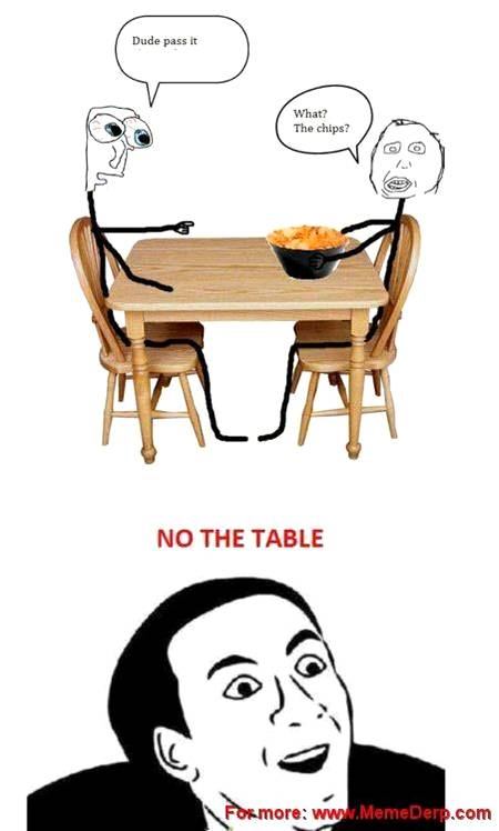 No the table 😑🙄
