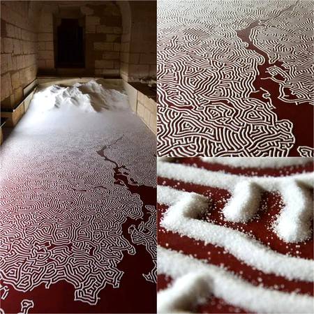 Elaborate salt labyrinth by Japanese artist Motoi Yamamoto