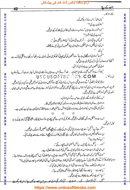 Title = Jannat kay patay.
Writer = Nimra Ahmed.
Total Pages = 42.