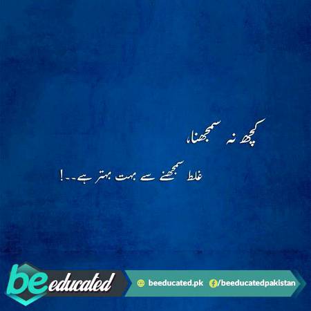 غلط سمجھنے سے بہتر ہے