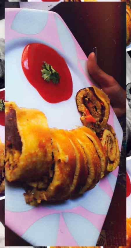 Enjoying crispy rolls...😜😜