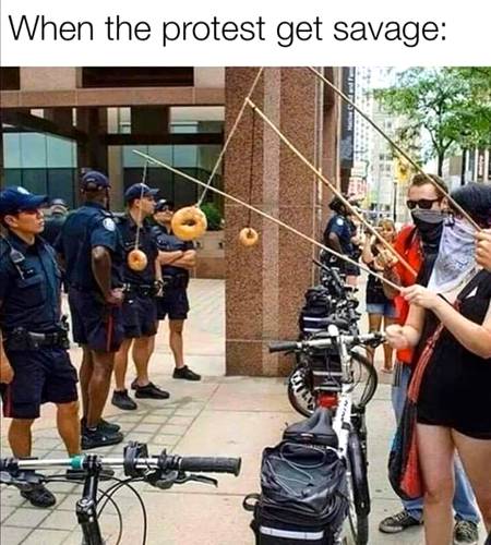 I would've laughed if I was a cop and saw that, just me I guess. Pretty sure theres plenty of cops that laugh at the donut stereotype.