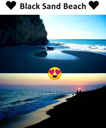 Black sand beach