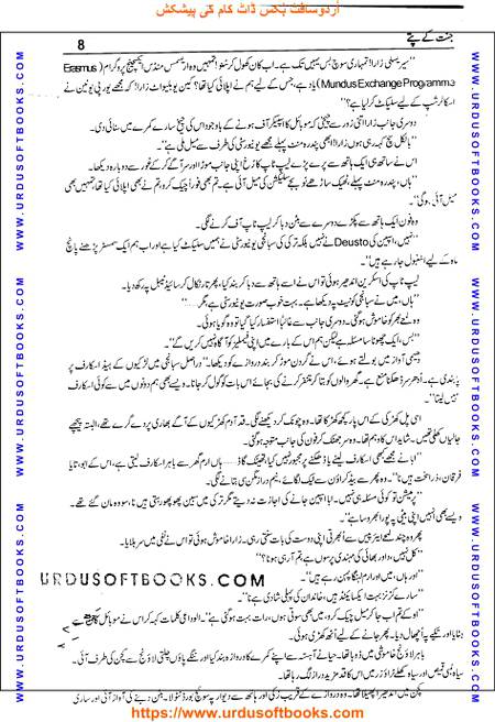 Title = Jannat kay patay.
Writer = Nimra Ahmed.
Total Pages  8.