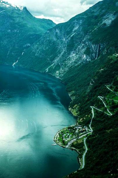 Geiranger fjord and engle road