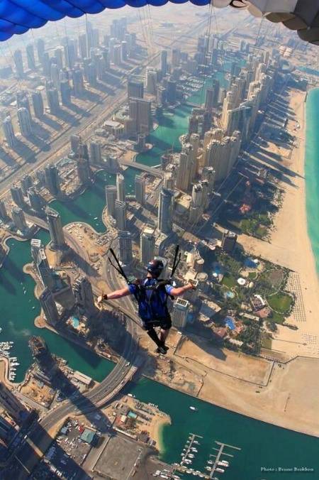 Skydiving over Dubai