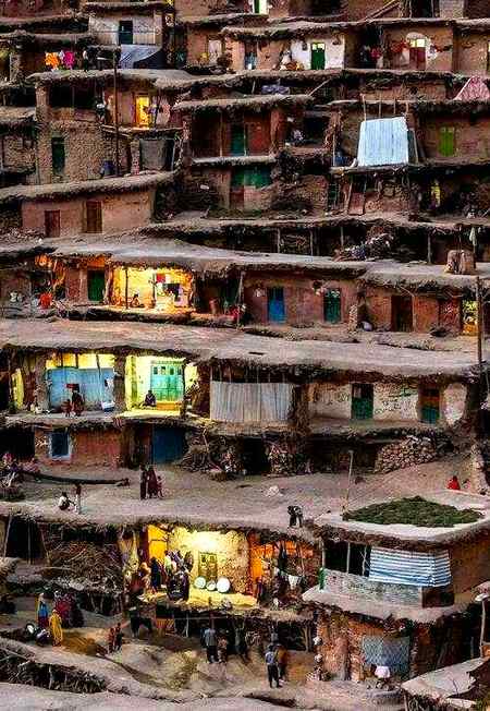 View of mountain village in Hunza valley