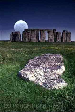 Stunning full moon over Stonehenge ,uk