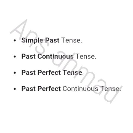Past indefinite k ilawa b 3 types haih , neechy daikhy past ki 4 types...