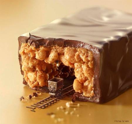Front door of tinny from chocolate