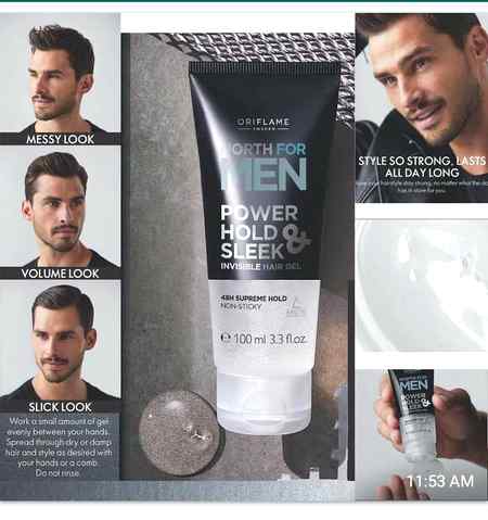 Men power hold&sleek gel..This gel makes it hair smooth and soft and keeps your hair look shiny and classy.  🖤
