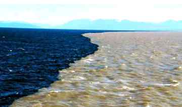 مَرَجَ ٱلْبَحْرَيْنِ يَلْتَقِيَانِ

اسی نے دو دریا رواں کئے جو آپس میں ملتے ہیں
بَيْنَهُمَا بَرْزَخٌ لَّا يَبْغِيَانِ

دونوں میں ایک آڑ ہے کہ (اس سے) تجاوز نہیں کرسکتے

فَبِأَىِّ ءَالَآءِ رَبِّكُمَا تُكَذِّبَانِ

تو تم اپنے پروردگار کی کون کون سی نعمت کو جھٹلاؤ گے؟