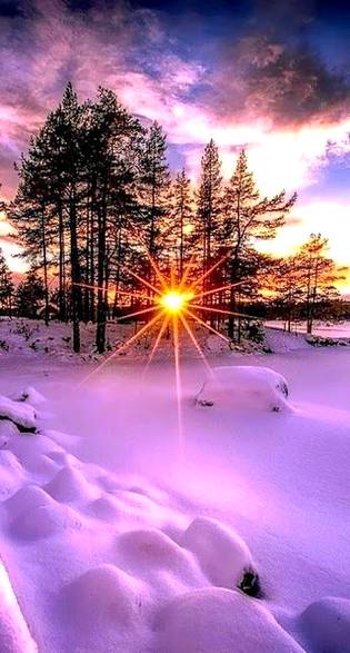 Sunrise in winter frozen ❣❣🌇