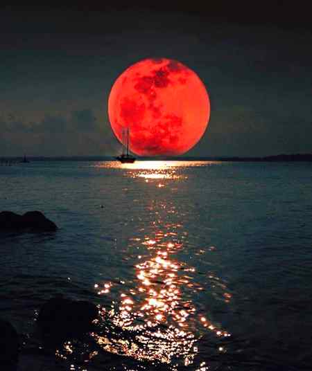 Full moon at changi beach,Singapore