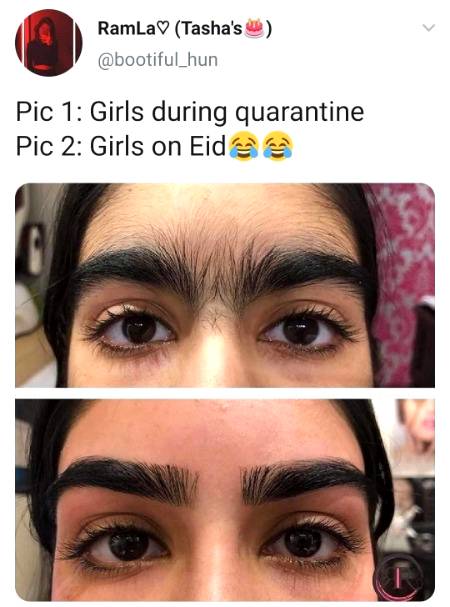 Check eyebrows