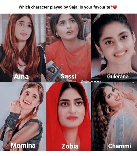 Which character played by Sajal is your favorite??❤❤mine zobia(Yakeen ka Safar)